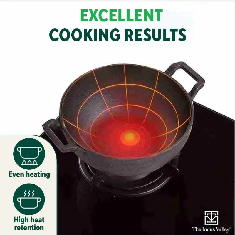 The Indus Valley CASTrong Cast Iron Cookware Set: Tawa+ Kadai+ Frypan, Kitchen Set for Home, Pre-seasoned, 100% Pure, Induction, Tadka Pan - Distacart