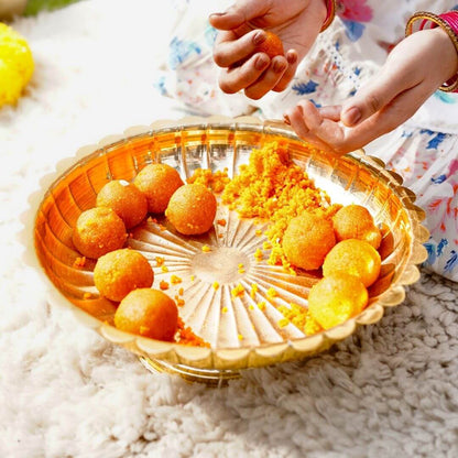 metal kamal urli tray for decoration gold