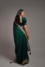 Thumbnail for Teeya Creation Green Color Chinon Silk Saree - Distacart