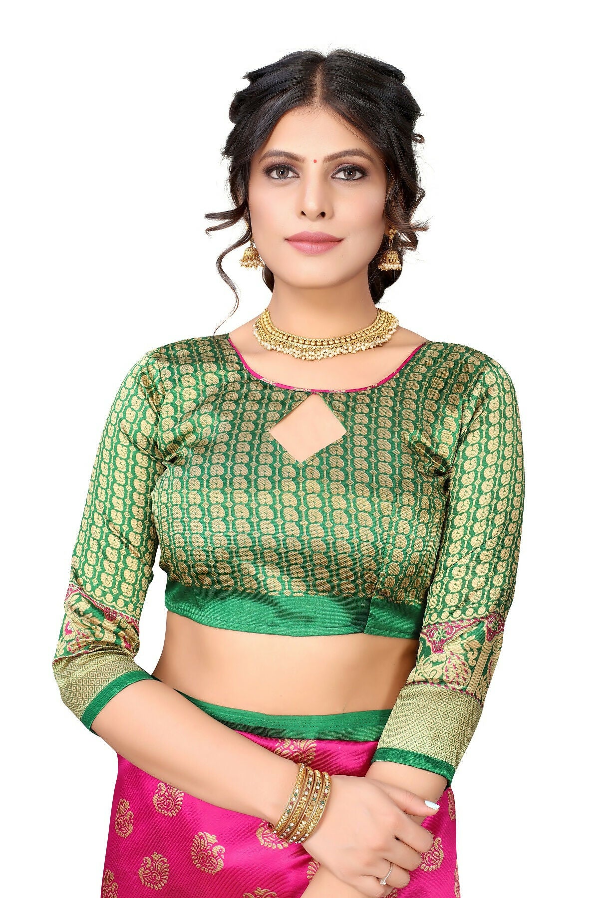 Vamika Pink Printed Art Silk Saree - Distacart