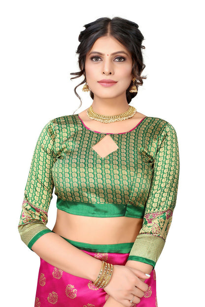 Vamika Pink Printed Art Silk Saree - Distacart