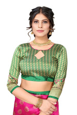 Thumbnail for Vamika Pink Printed Art Silk Saree - Distacart