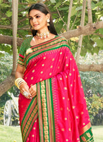 Thumbnail for Shree Shyam Fashion Pink Soft Silk Saree - Distacart