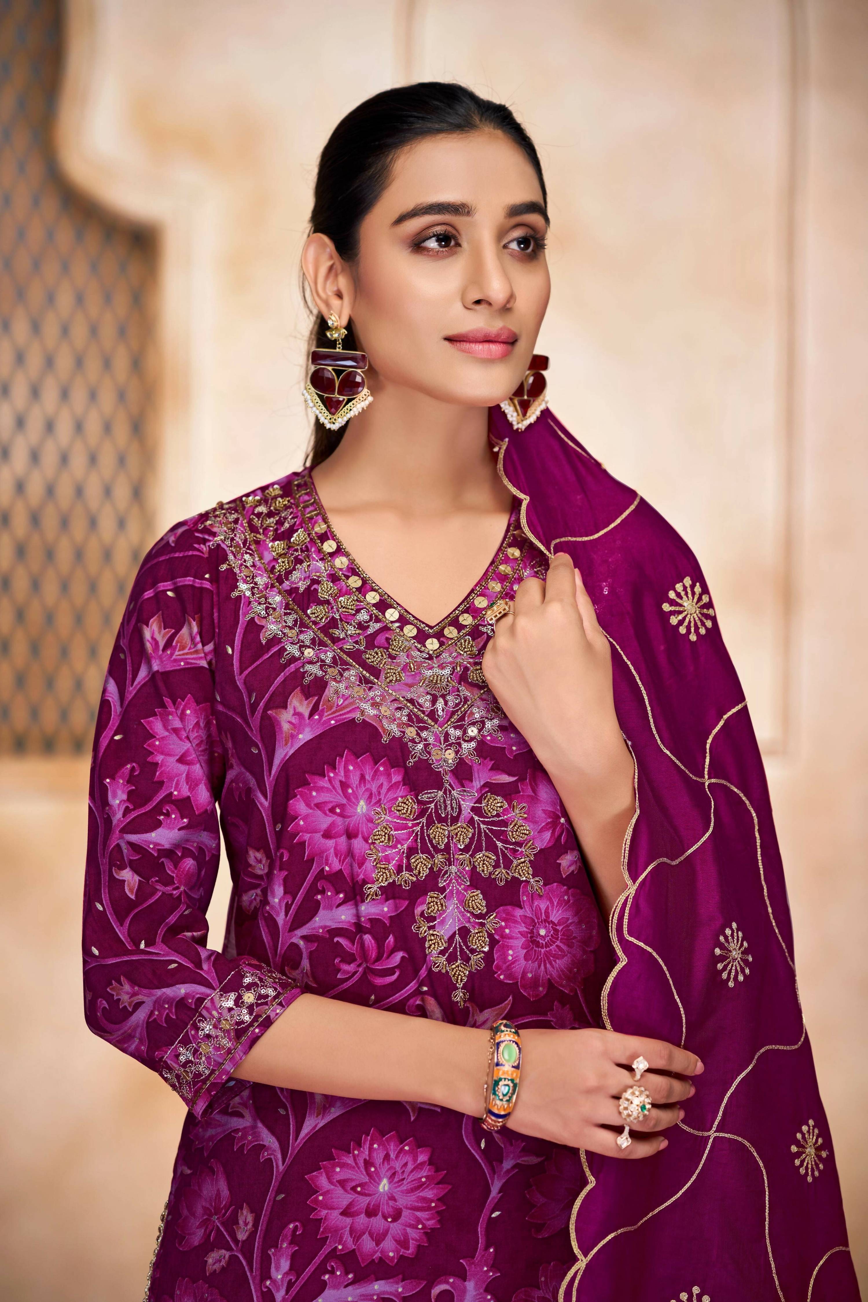 BulBul Rashmi Chanderi Pink Kurta Set with Dupatta