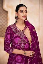 Thumbnail for BulBul Rashmi Chanderi Pink Kurta Set with Dupatta