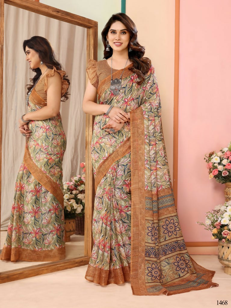 Partywear Designer Coffee Kota Doriya Fancy Saree - Dyuti - Distacart
