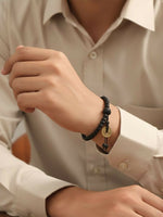 Thumbnail for NVR Men Black Beaded Bracelet - Distacart