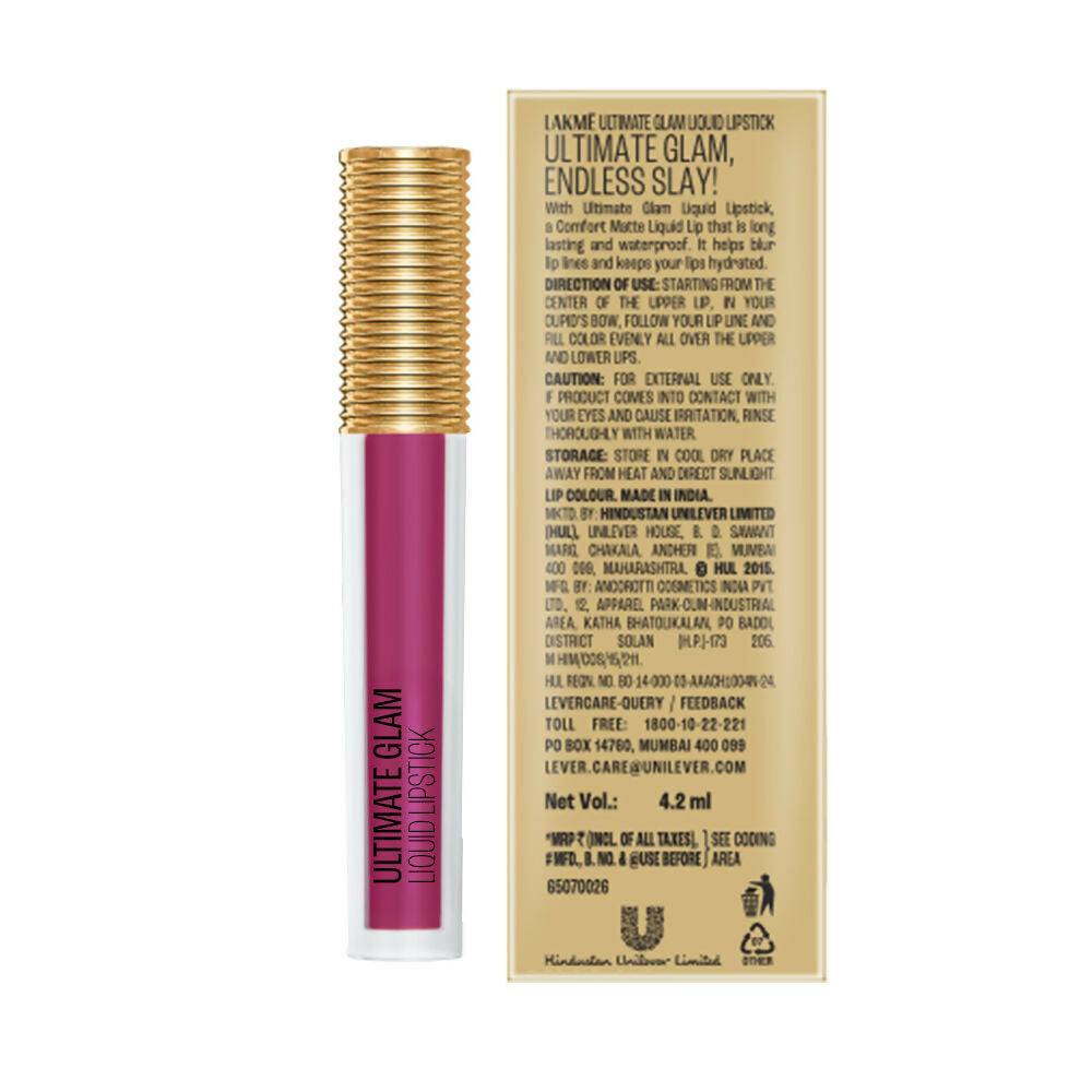 Lakme Ultimate Glam Matte Liquid Lipstick - Nude Pink
