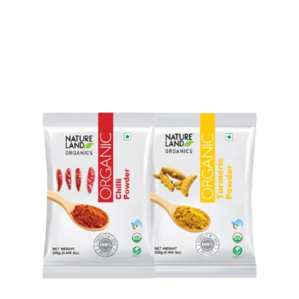 Nature Land Organics Red Chilli Powder+Organic Turmeric Powder - Distacart