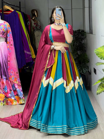 Yash Enterprise Multi Color Silk Embroidery Semi Stitched Navratri Chaniya Choli - Dista