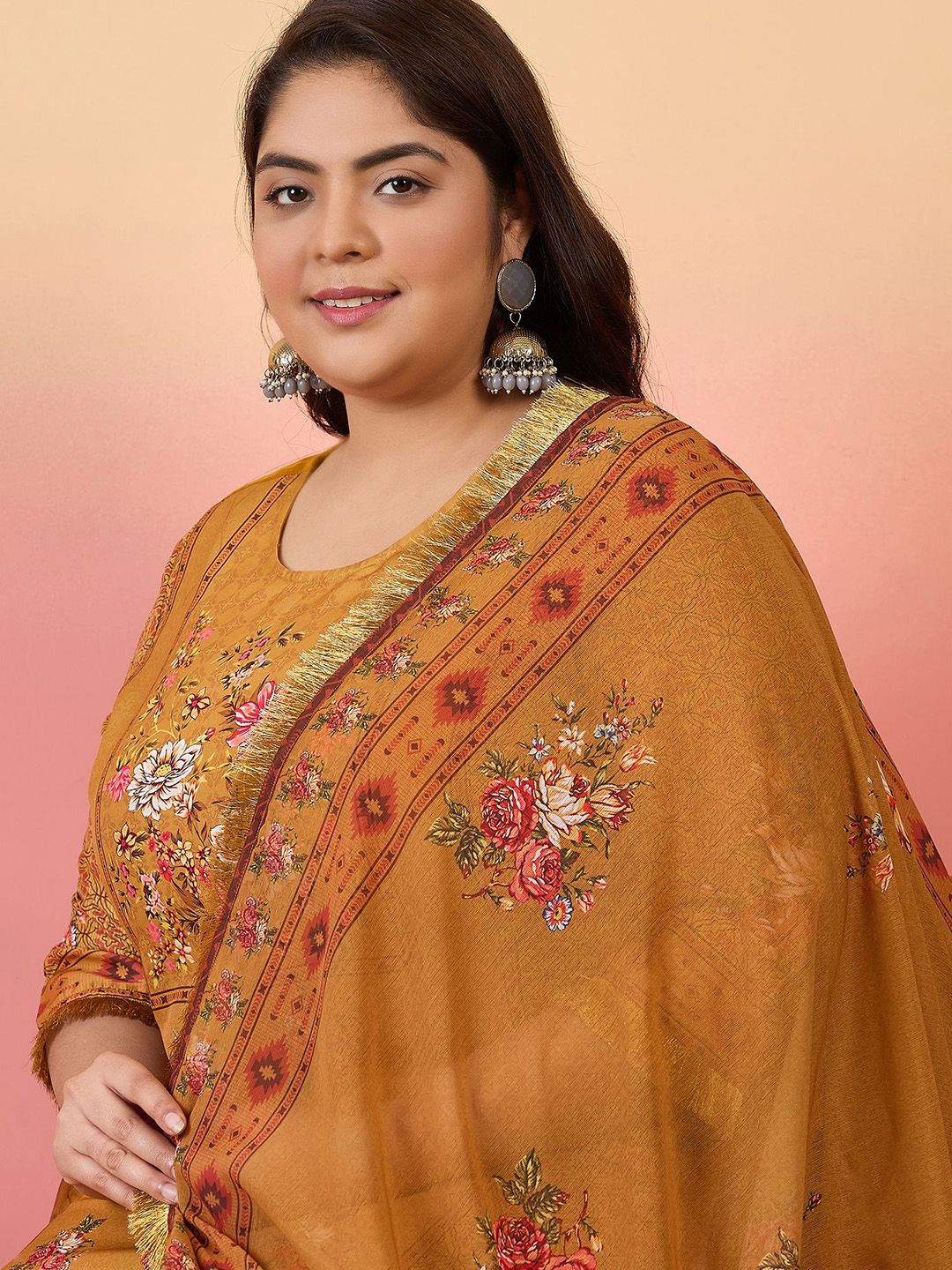 Sztori Women Floral Printed Regular Kurta with Trousers & With Dupatta - Distacart