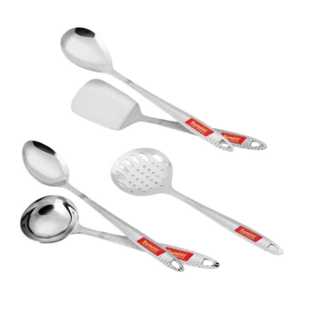 Sumeet Stainless Steel Big Serving and Cooking Spoon Set - Dista