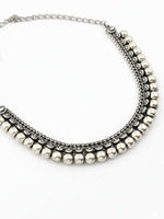 Thumbnail for NVR Women Oxidised Silver Plated Necklace - Distacart