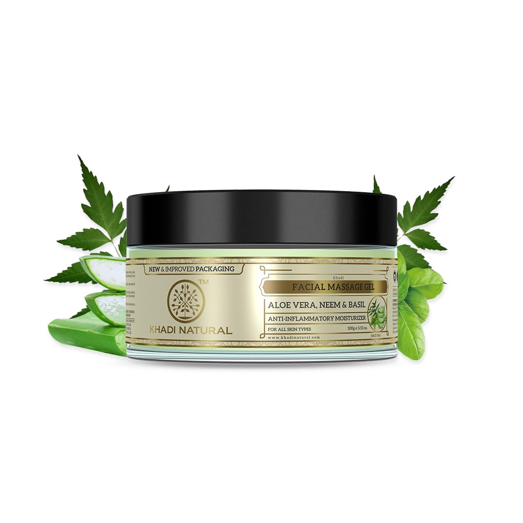 Khadi Natural Alovera Neem & Basil Herbal Facial Massage Gel - Distacart