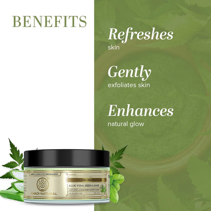 Khadi Natural Alovera Neem & Basil Herbal Facial Massage Gel - Distacart