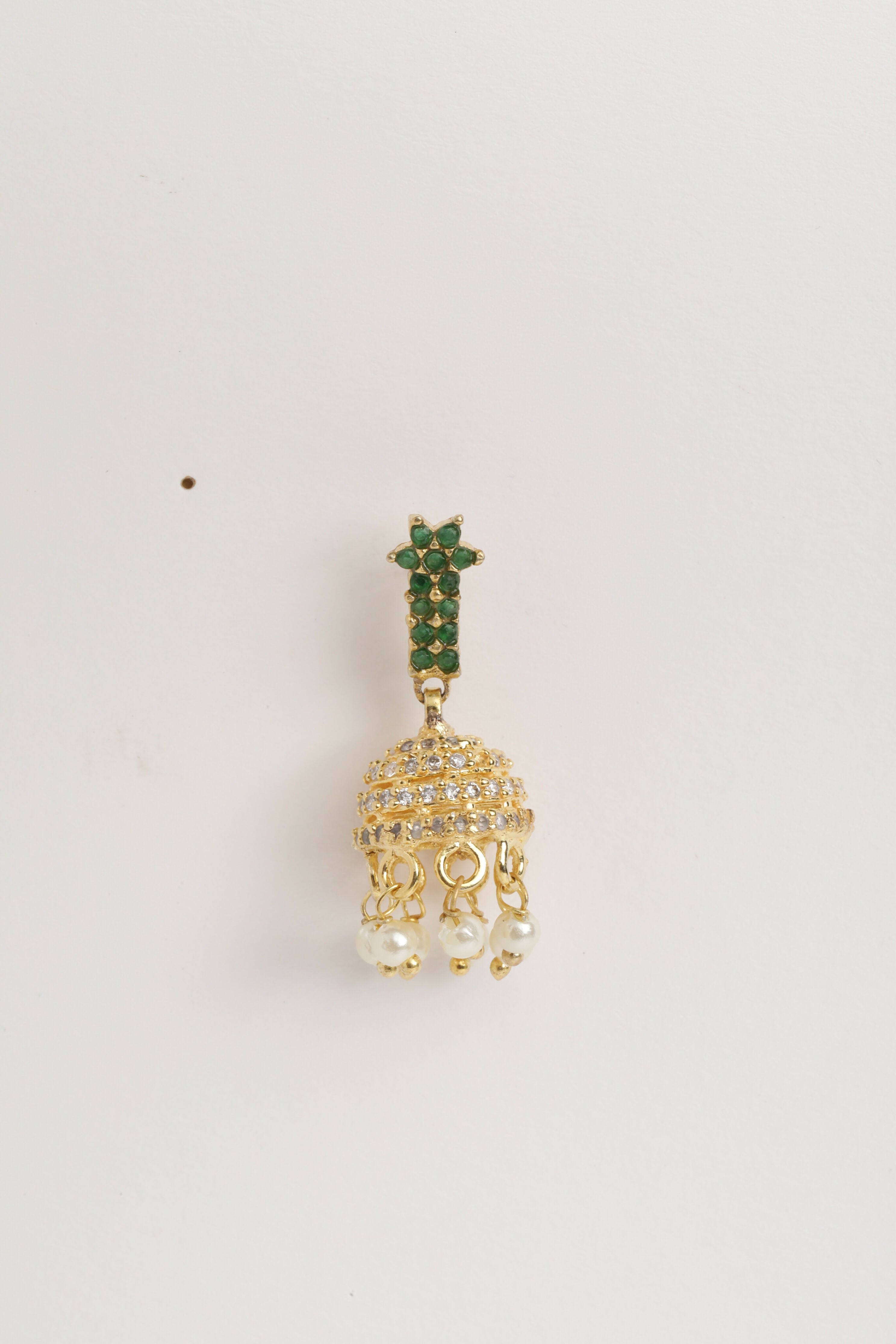 Nuyug 22K Gold Plated Pearl Belle Mini Jhumki Earrings