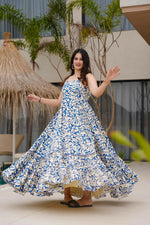Thumbnail for Aayaa Designer Printed Full Flared Gown - Multi Color - Distacart