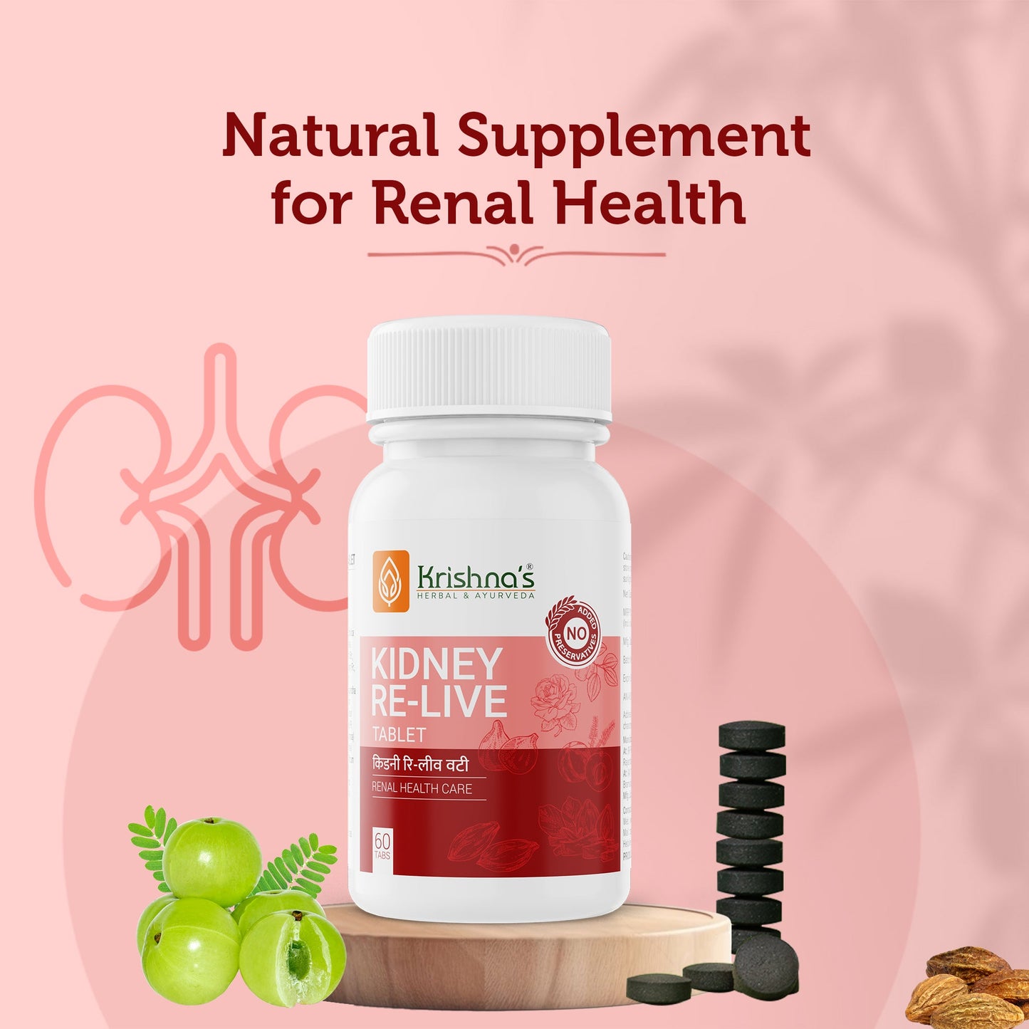 Krishna'S Herbal & Ayurveda Kidney Re-Live Tablets - Distacart
