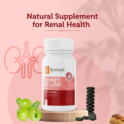 Krishna'S Herbal & Ayurveda Kidney Re-Live Tablets - Distacart