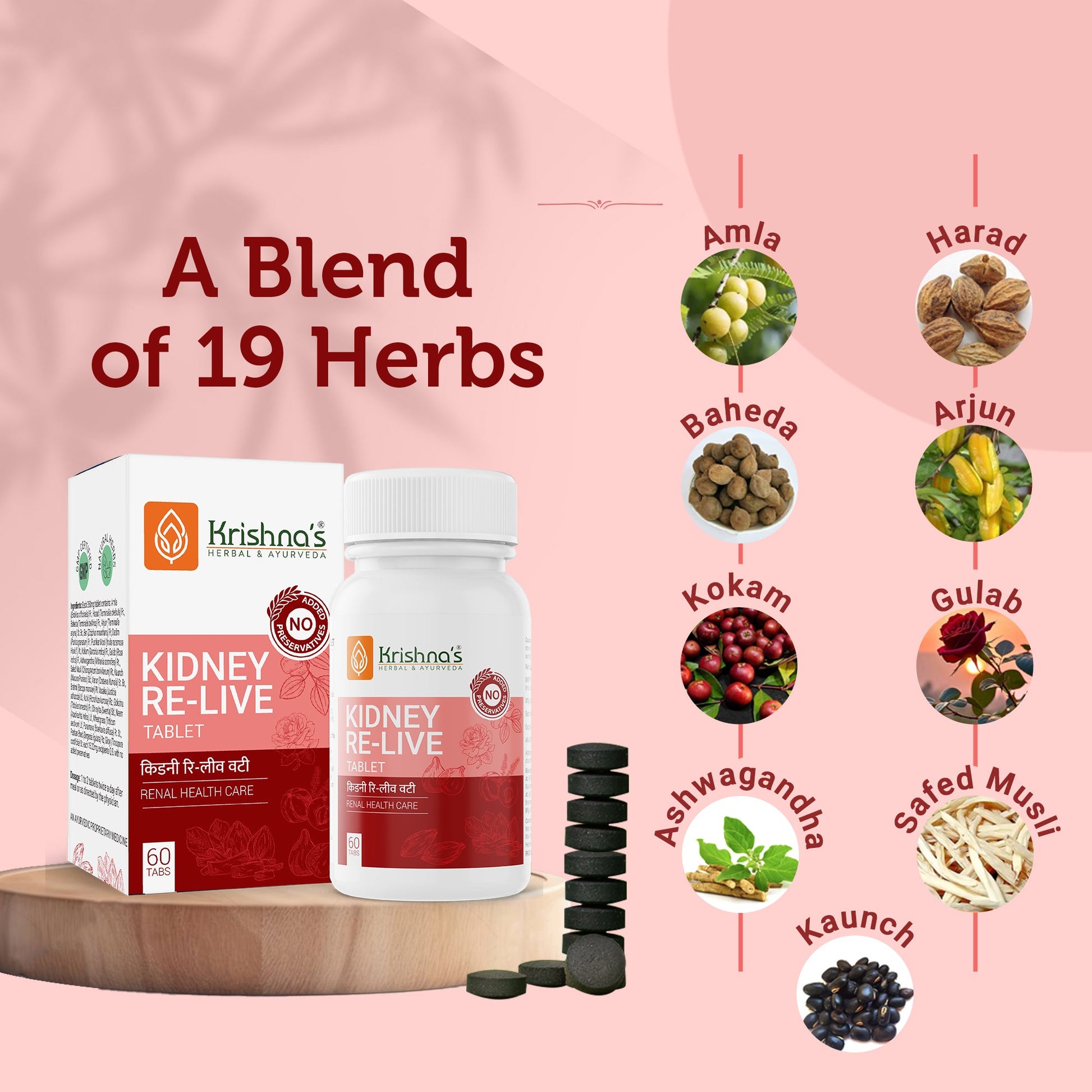 Krishna'S Herbal & Ayurveda Kidney Re-Live Tablets - Distacart