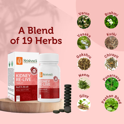 Krishna'S Herbal & Ayurveda Kidney Re-Live Tablets - Distacart