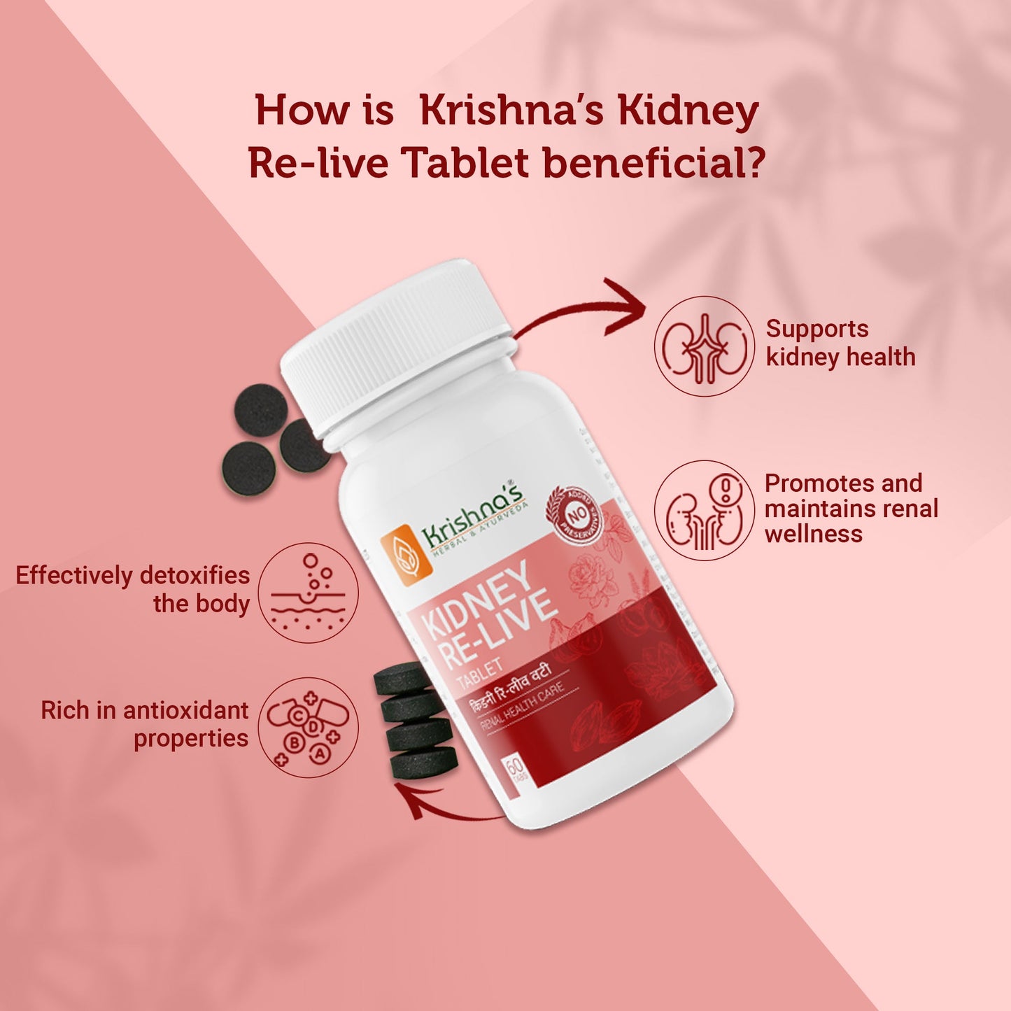 Krishna'S Herbal & Ayurveda Kidney Re-Live Tablets - Distacart