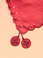 Thumbnail for BohoJazz Nazm Embroidered Kimono Sleeves Kurta with Banarasi Pants and Dupatta - Red
