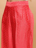 Thumbnail for BohoJazz Nazm Embroidered Kimono Sleeves Kurta with Banarasi Pants and Dupatta - Red