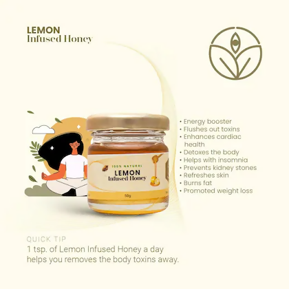Shiva Organic Lemon Infused Organic Honey 50 gm 100% Natural Organic & Pure Honey
