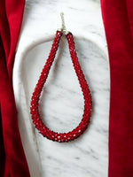 Thumbnail for Inhanns Noor-E-Jalwa – Handmade Crystal Bead Necklace -Adjustable - Maroon Only Necklace - Distacart