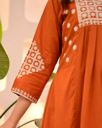 Thumbnail for The52 Women's Beautiful Viscose Rayon Fabric Thread Work Flared Kurta Pant Set - Distacart