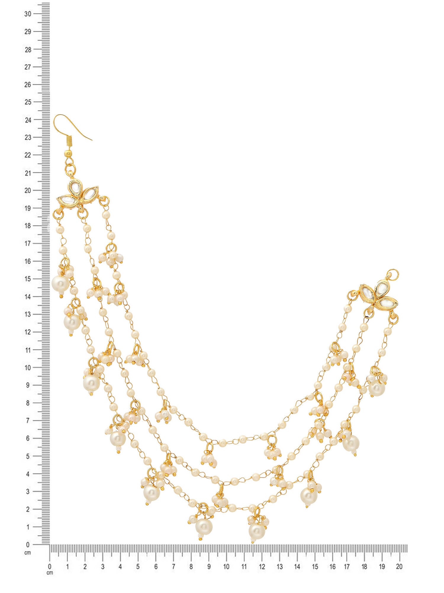 Ruby Raang Gold Pearl Ear Chains (set of 2)
