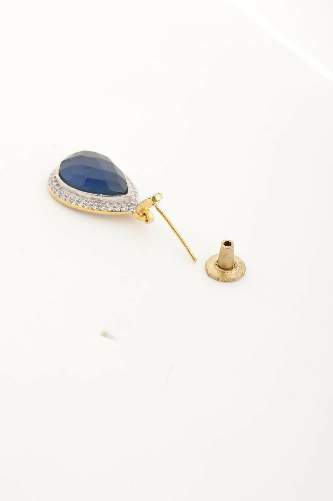 Nuyug 22K Gold Plated Azure Muse Contemporary Drop Earrings