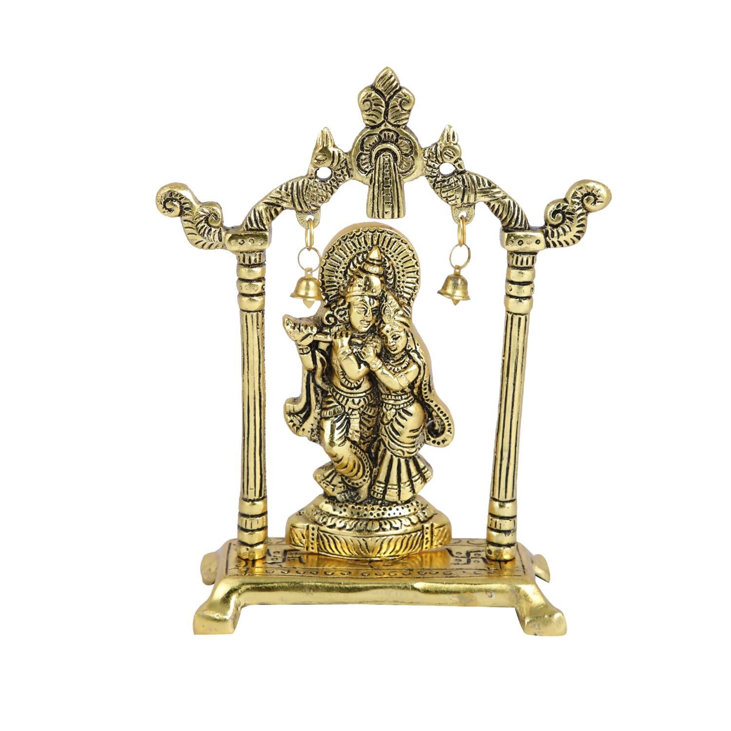 Collectible India Metal Gold Plated Radha Krishna Idol - Distacart