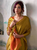 Thumbnail for Astita Tissue Silk Mustard Saree