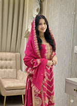 Thumbnail for Teeya Creation Rani Color Chinon Silk Party Wear Trending Palazzo Set - Distacart