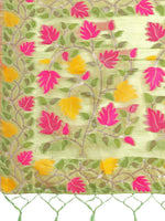 Thumbnail for Astita Linen Cotton Light Green Saree