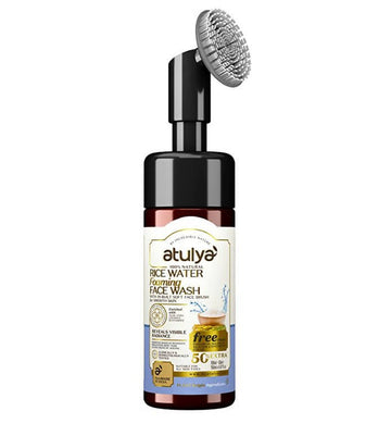 Atulya Rice Water Foaming Face Wash With In-Built Soft Face Brush - Distacart