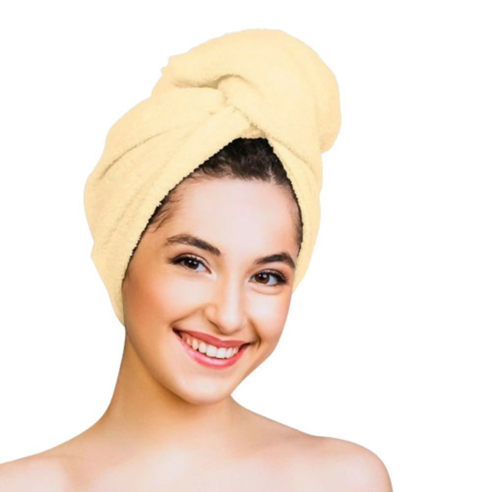 Nykaa Naturals Microfiber Hair Wrap for Frizz Free & Shiny Hair - Yellow - Distacart