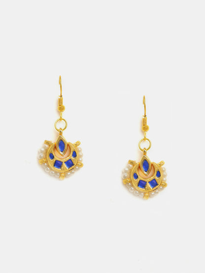 Ruby Raang Finest Gold Kundan Earrings With A Maang Tikka - Distacart