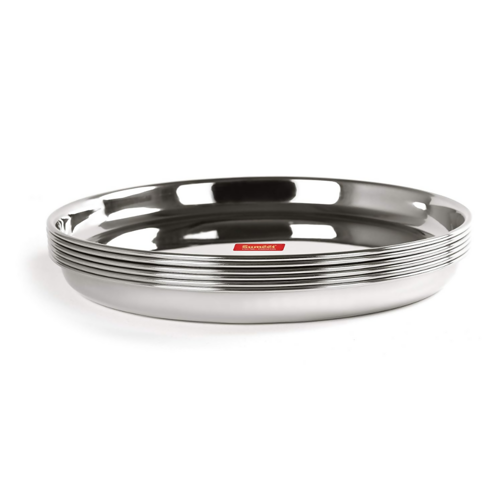 Sumeet Stainless Steel Dinner Plates - Dista