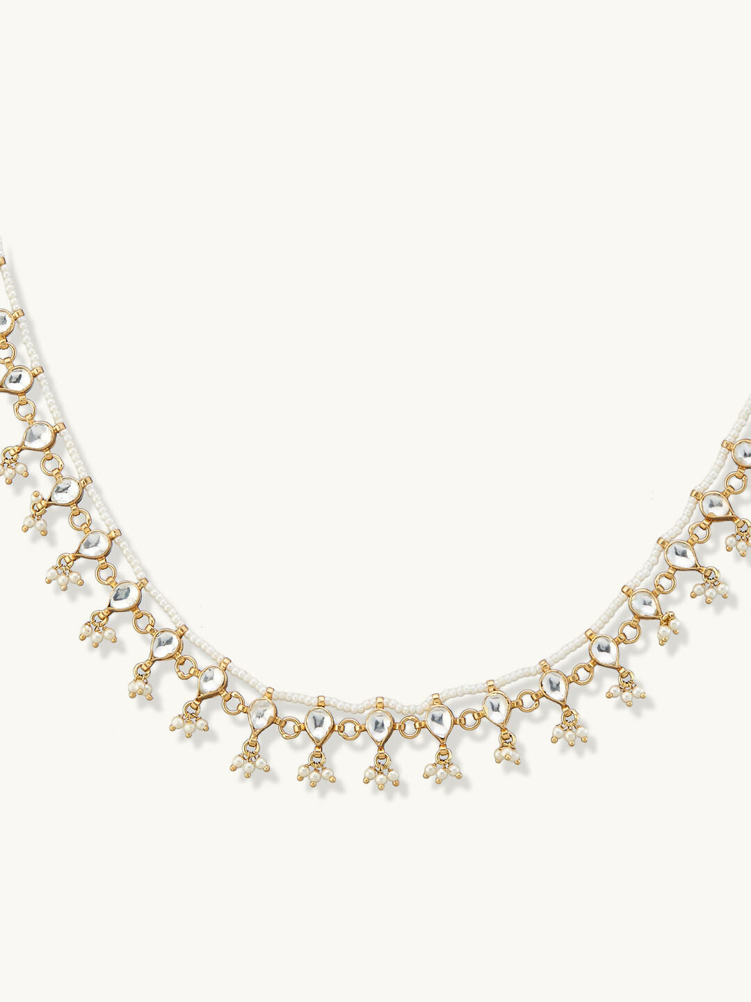 Nuyug 22K Gold-Plated Pearl Drops Matha Patti cum Necklace
