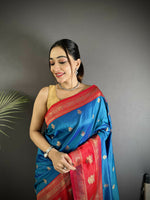 Thumbnail for Joban Fashion Royal Blue Banarasi Soft Silk Woven Butti Saree