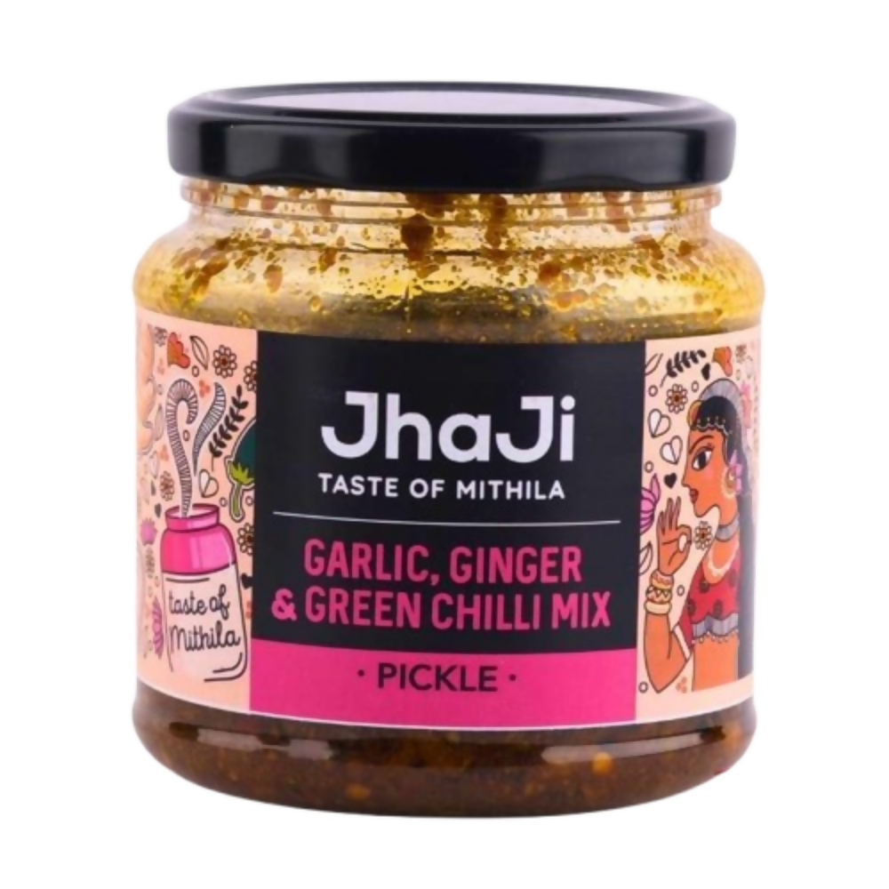 Jhaji Taste of Mithila Garlic, Ginger, Chilli Mix Pickle - Distacart