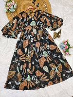 Thumbnail for Preksha Creation Indian Festival Fox Georgette Women Black Maxi Dress - Distacart