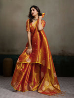 Thumbnail for Shree Shyam Fashion Orange Tissue Silk Saree - Distacart