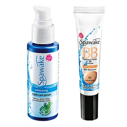 Spawake Face Serum Whitening Triple Care with Vitamin C Moisture Fresh BB Cream Combo - Distacart