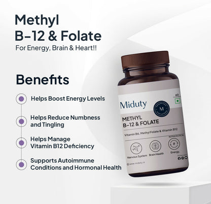 Miduty Vitamin B12 - Methyl Folate Chewables - Distacart