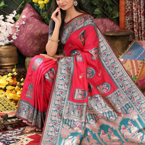 Astita Silk Pink Saree