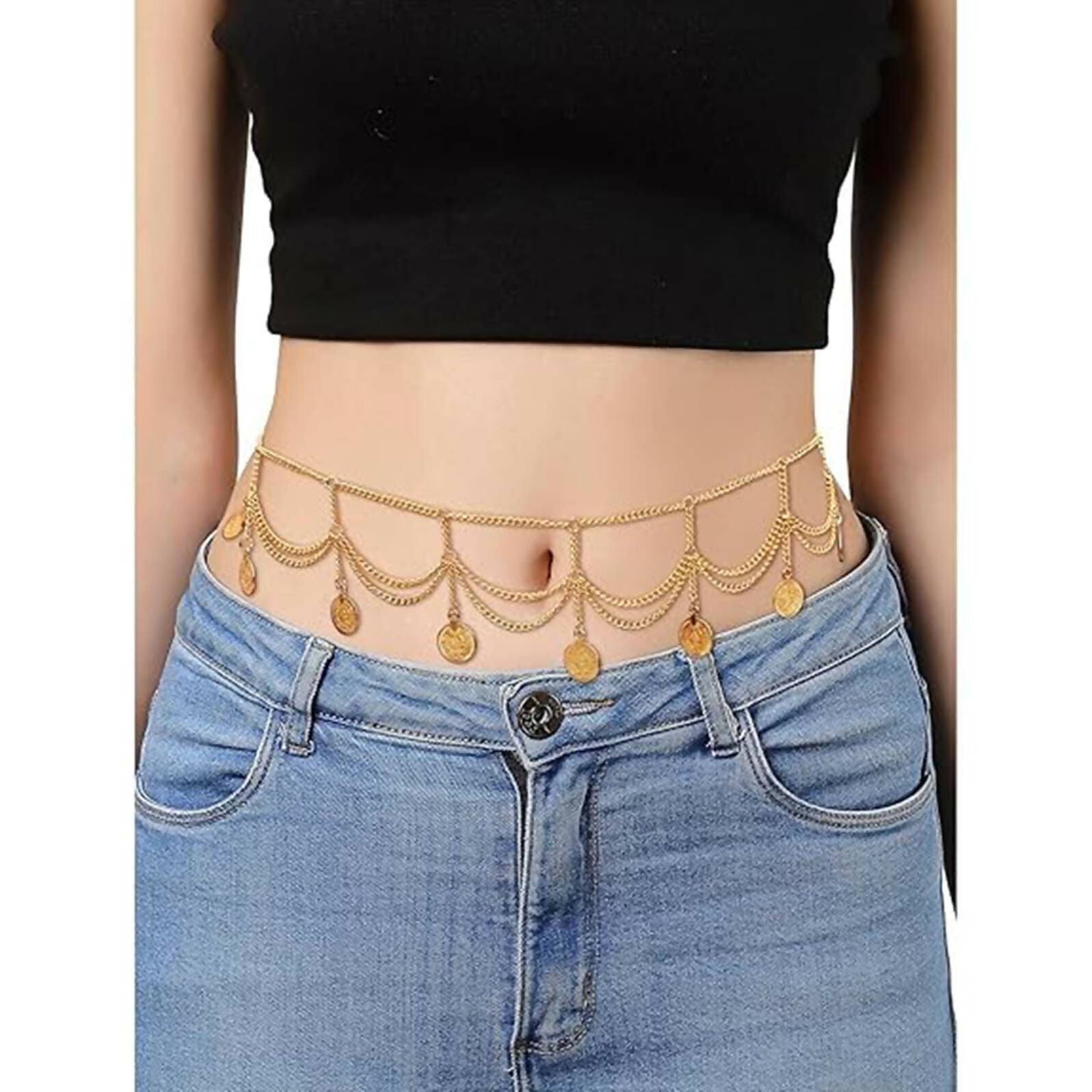 Joban Fashion Golden Alloy Waist Chain For Women - Distacart